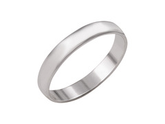 Серебряное кольцо обручальное 4 мм родированное